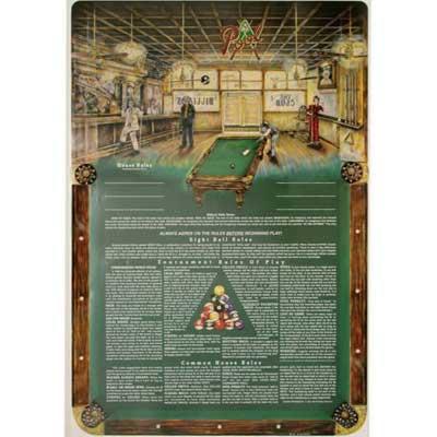General - Pool Rules Mounted Plaque