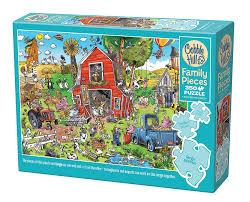 Cobble Hill - 350 Piece Puzzle - DoodleTown : Farmyard Folly