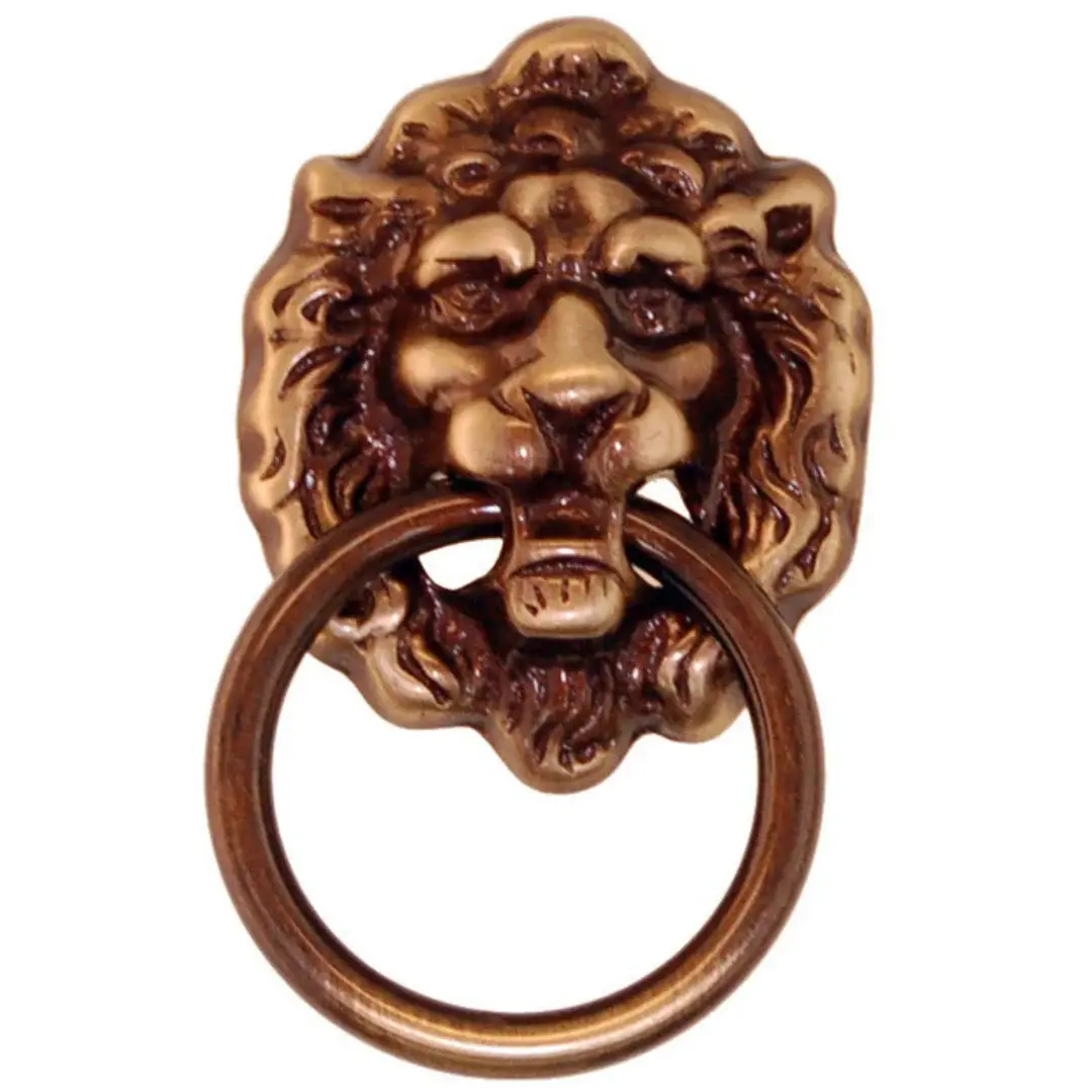 AVO Gameroom - Lions Head Drawer Pull - Solid Brass