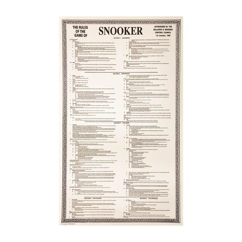 General - Rules of Snooker, Large Print