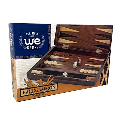 12" Folding Backgammon Set - Classic Walnut Beech