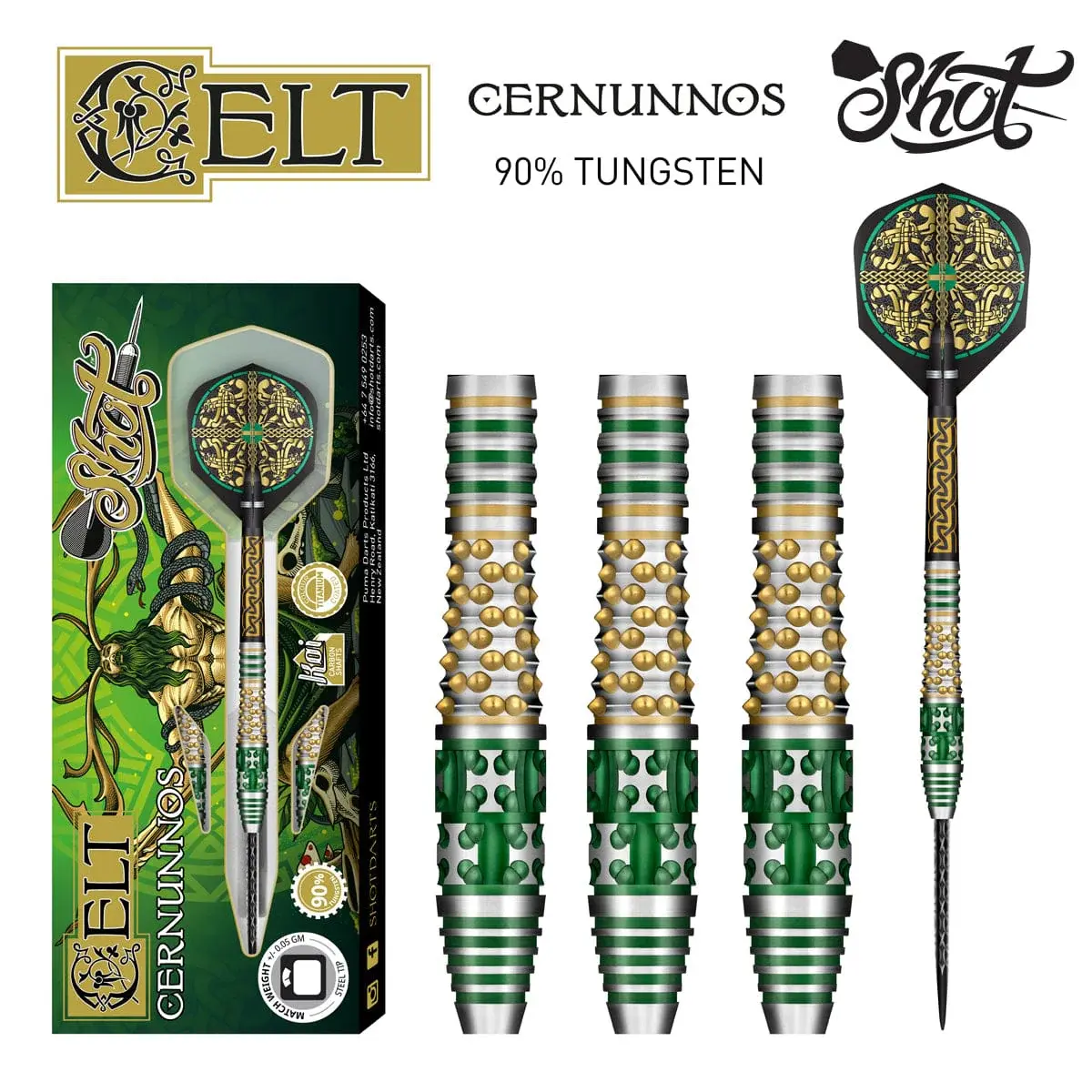 Shot - 'Celt Cernunnos' 90% Tungsten - Steel Tip Set