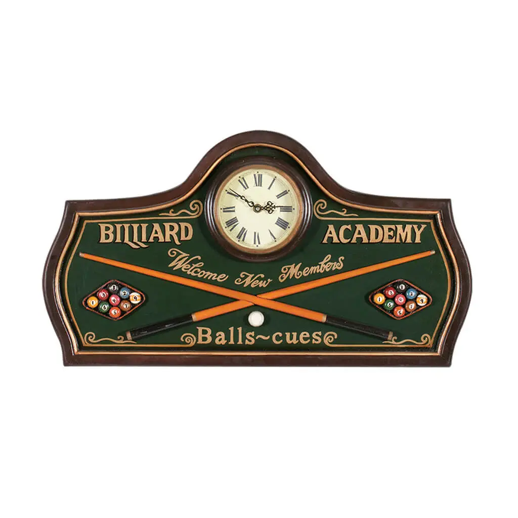 Canada Billiard - Billiard Academy Clock and Textured Sign