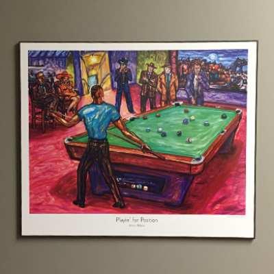 Arthur Robins - Playin for Position , Mounted Print