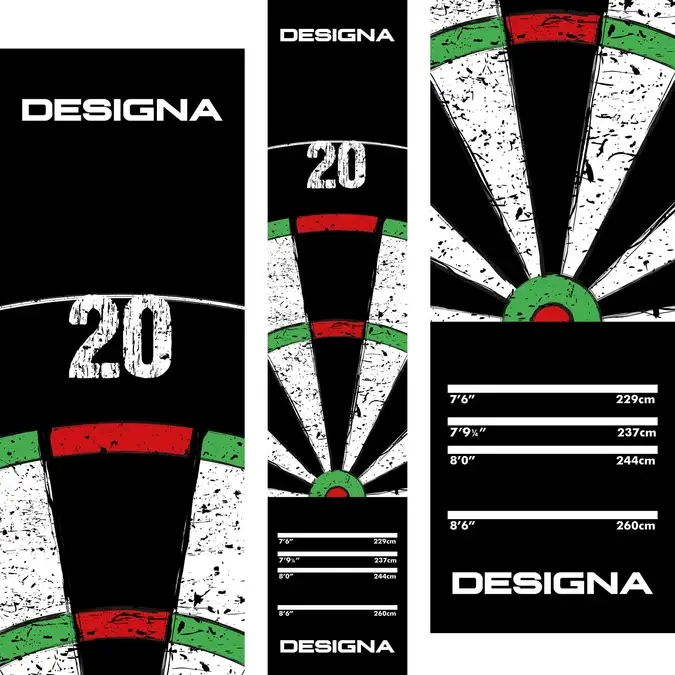 Designa - Dartboard 20 Darts Mat - Carpet