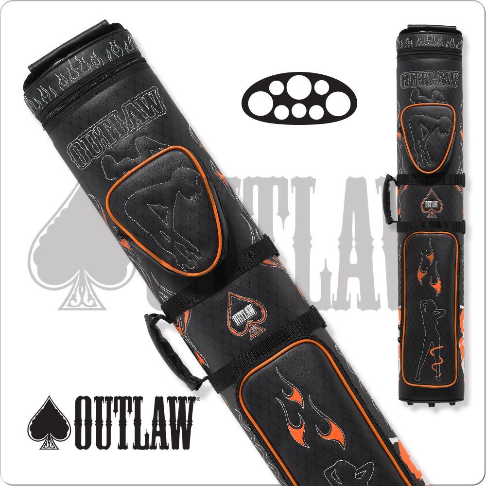 Outlaw - Burnt Flames Cue Case - Soft 4x8, image 2