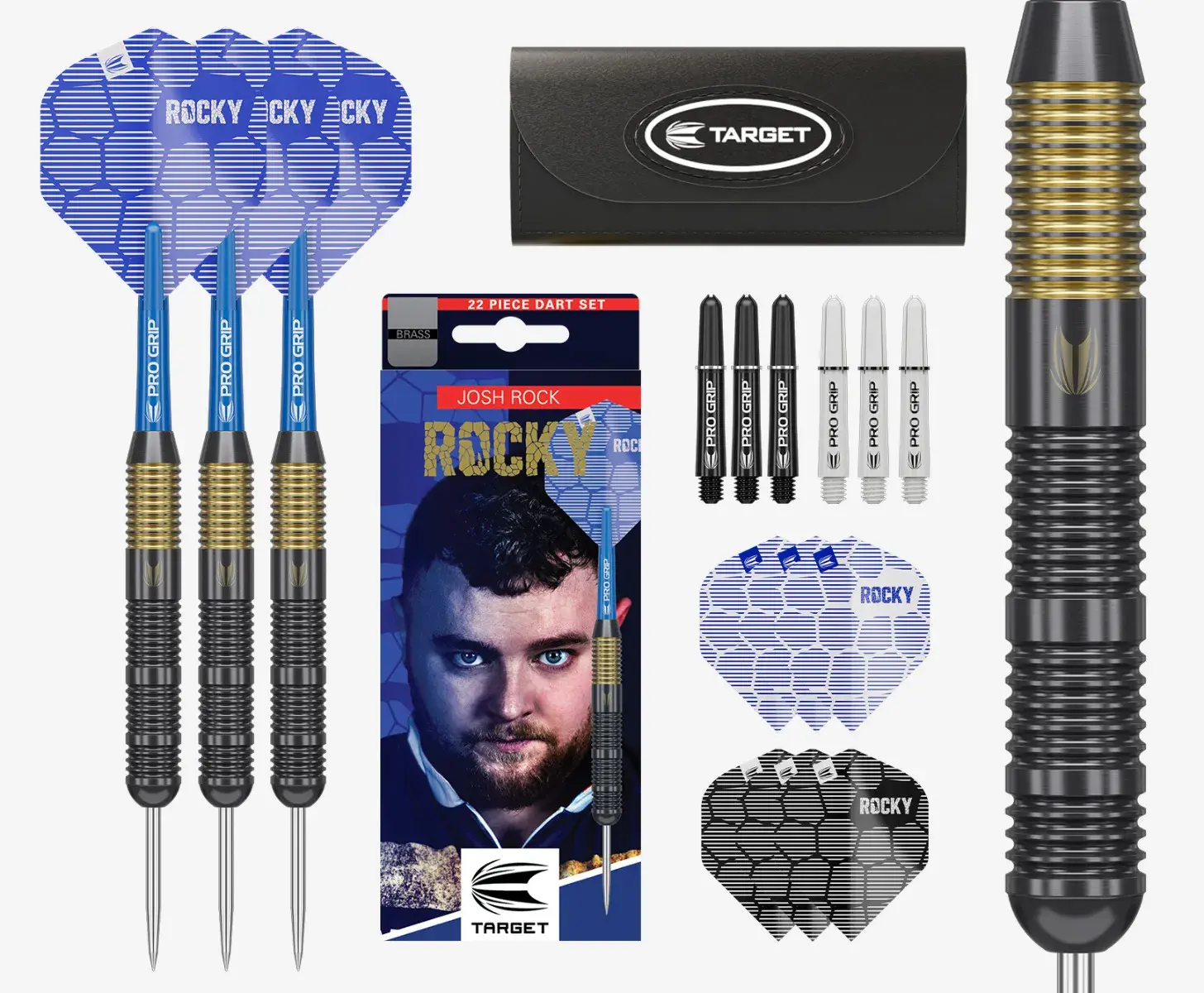 Target - 'Josh "Rocky" Rock' Brass , Steel Tip Set