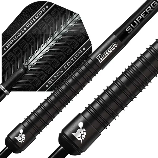 Harrows - Supergrip 'Black Edition' - Steel Tip Set, image 2