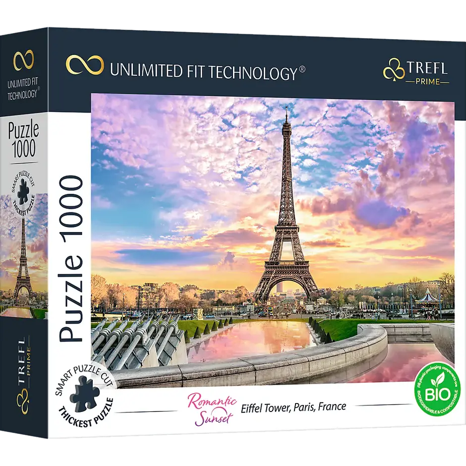 Trefl - 1000 Piece Puzzle - Romantic Sunset , Eiffel Tower